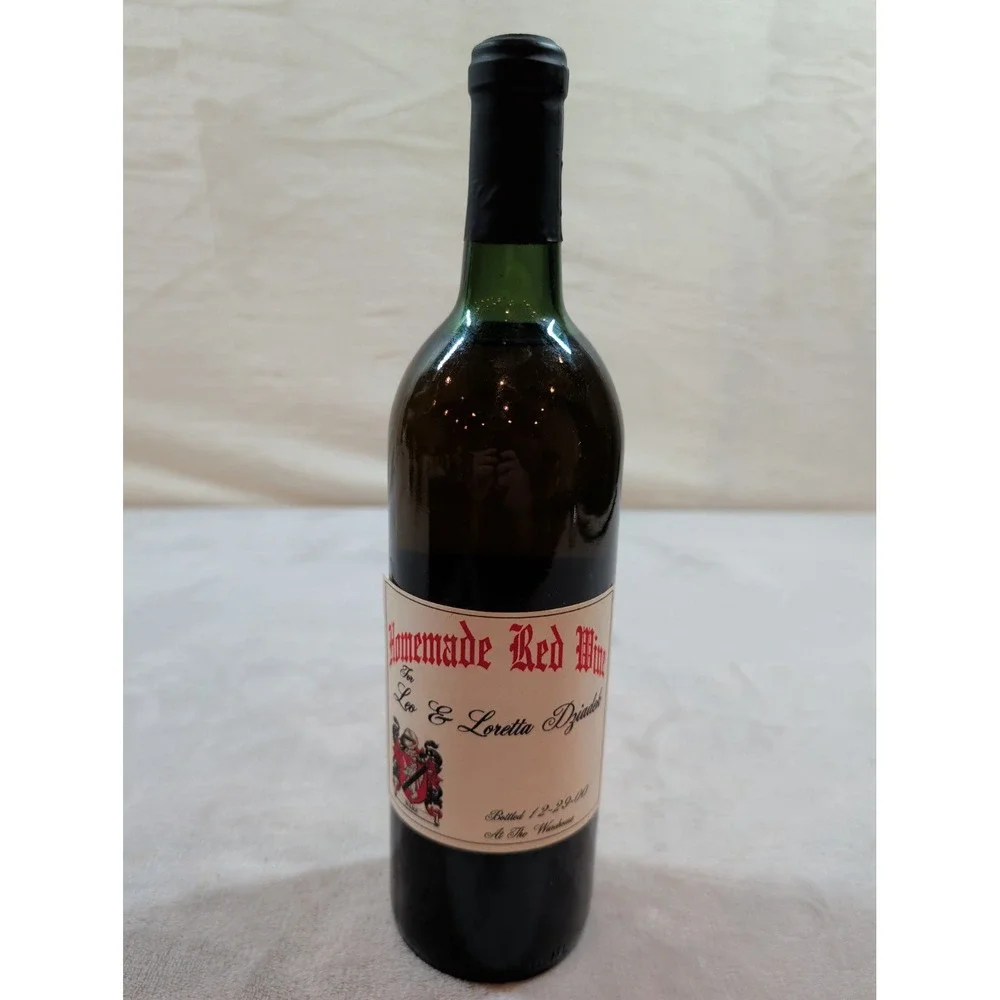 Vintage 2000 Custom Homemade‎ Red Wine Bottle 750ml Military Reunion Memorabilia